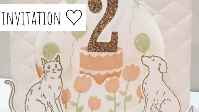 Anniversaire stampin'up 2 ans .jpg Invitation anniversaire 2ans chien et chat