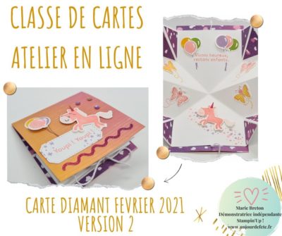 Atelier en ligne Stampin'Up ! carte diamant fevrier 21 version 2www.unjourdefete.fr